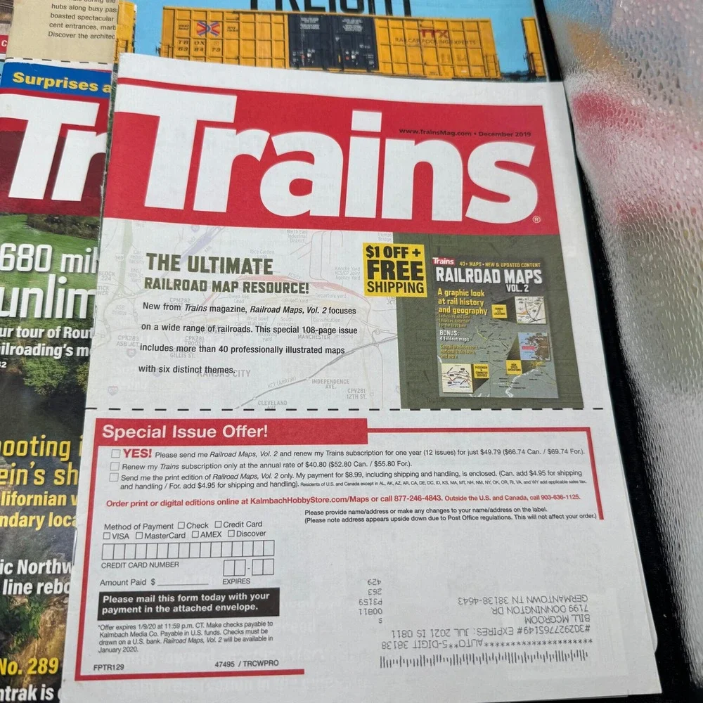 Trains Magazine Full Year 2019 Collection 12 Issues Railroading History Multi